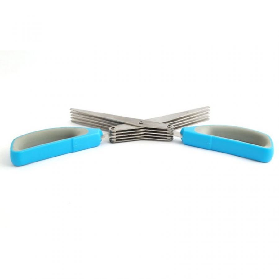 Combo of 1 Stainless Steel 5 Layers Kitchen Scissor - 1 Cleaning Brush